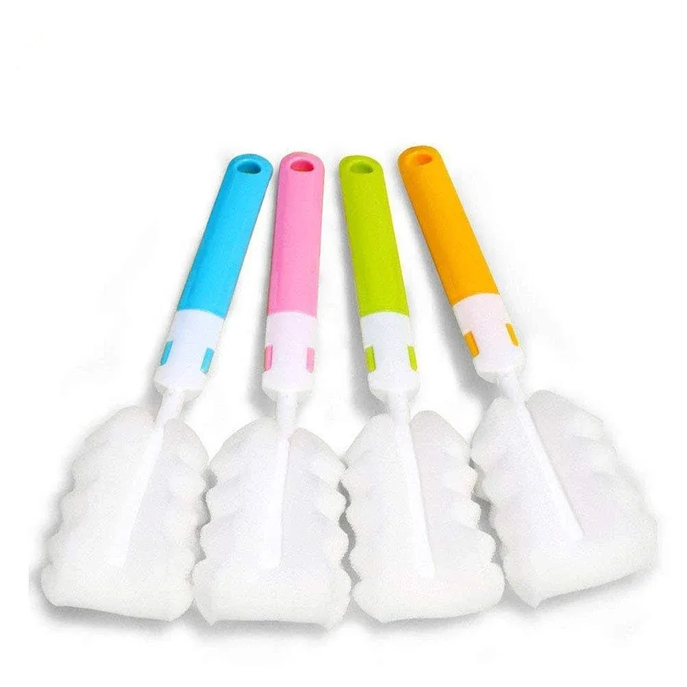 4pcs Bottle Brushbottle Washer Set Long Sponge Bottle Cleaning Brushes Baby Bott