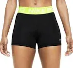 Nike Pro Women's 3" Shorts Black/Volt / XL