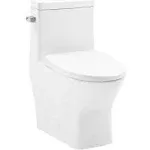 Swiss Madison SM-1T267 Sublime II One-Piece Round Toilet with Left Side Flush, 10" Rough-In 1.28 GPF