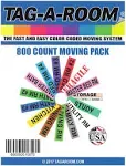 Tag-A-Room Moving Labels Stickers for Boxes Color-Coded 28 sheets of 20-LG 1x4&#034;