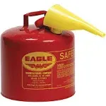 Eagle 5 Gal. Type I Galvanized Steel Gasoline Safety Fuel Can, Red