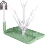 On-The-Go Drying Rack and Brush Set, Includes Travel Case and Bottle Brush for