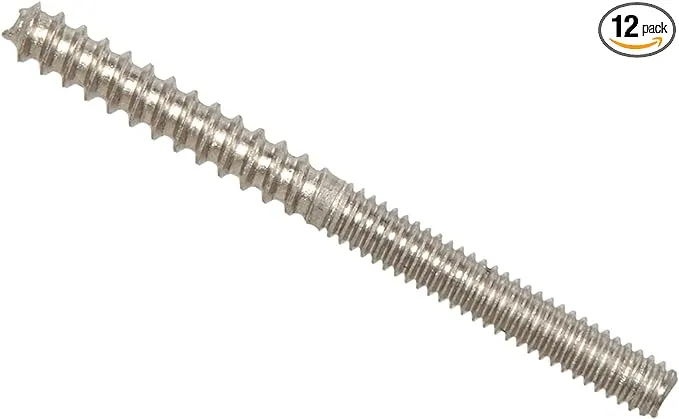 Hillman 44946 1/4-20 x 2-1/2-Inch Stainless Steel Hanger Bolts, 12-Pack