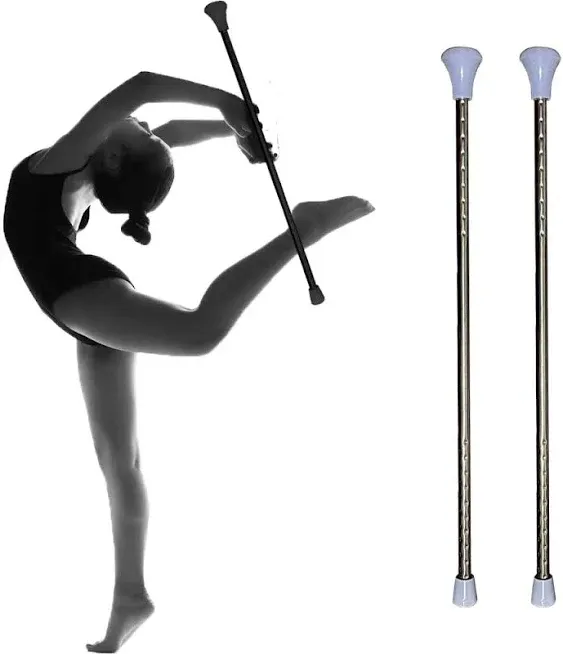 Twirling Baton 2 Pieces Spinning Dance Baton Metal Gymnastics Parade Stick for Child in Majorette (Original Version, 2 Pack)