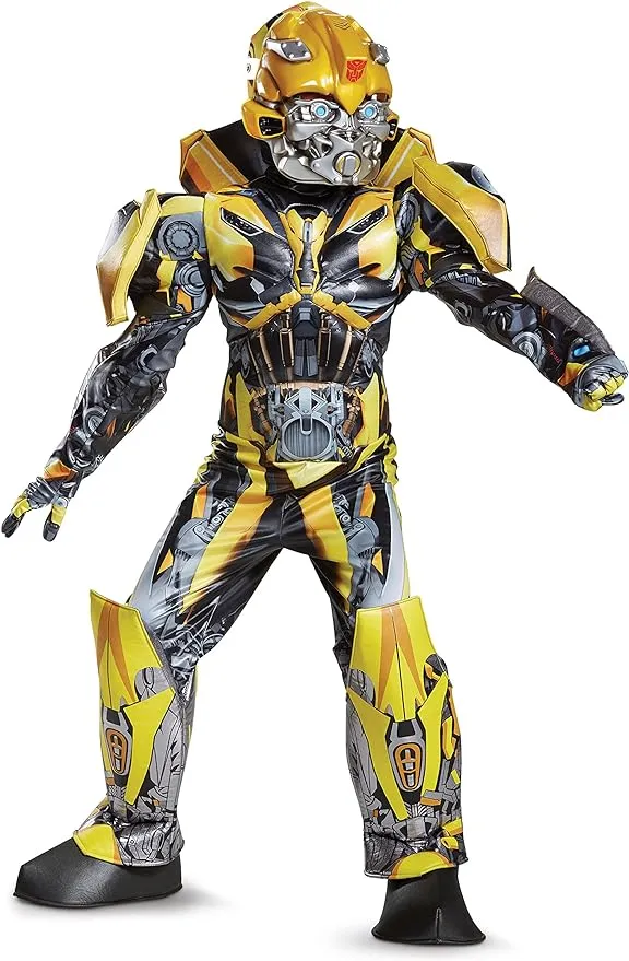 Disguise Kid's Transformers 5 Bumblebee Costume | Child Transformers Bumblebee Cosplay Outfit with Mask