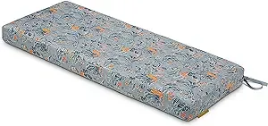 Classic Accessories for Vera Bradley Water-Resistant Patio Bench Cushion, 48 x 18 x 3 Inch, Rain Forest Toile Gray/Gold