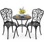 3-Piece Cast Aluminum Patio Bistro Set Rust-proof Outdoor Furniture SE