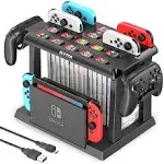 Switch Games Organizer Station with Controller Charger, Charging Dock for Nintendo Switch & OLED Joycons, Kytok Switch Storage and Organizer for