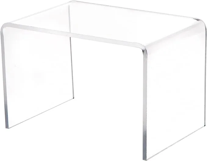 Plymor Clear Acrylic Rectangular Display Riser, 3 inch Height x 4.5 inch Width x 3 inch Depth (1/8 inch thick)