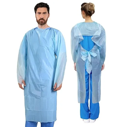 10pcs Dental Grade Disposable Isolation Aprons by Vastmed | One Size Fit All CPE Isolation Gowns Thumb Loops | Waterproof Gowns for Women & Men with