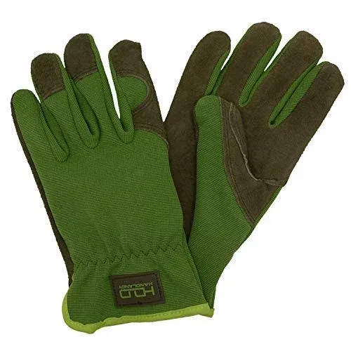 HANDLANDY Men Leather Gardening Gloves, Utility Work Gloves for Mechanics, Construction, Driver, Dexterity Breathable Design