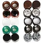 TBOSEN 20 pcs Set Mixed Stone Ear Plugs Wood Tunnels Double Flare Saddle Stretching Gauges Expander Body Piercing Set Gauge 2g - 5/8 inch