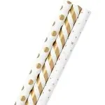 Gold and White 3-Pack Wrapping Paper, 105 sq. ft. total