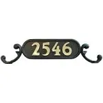 ADDRESSES OF DISTINCTION Charleston Mailbox Address Plate – Mailbox Plaque With Solid Brass Numbers – Customized House Digits – Double Sided Sign – Rust Proof Aluminum - Hardware Included