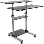 Mount-It! Mobile Standing Desk with Height Adjustable Shelves, Size: 39.5, Gray