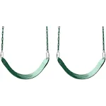 Swing-N-Slide WS 4761 Heavy Duty Swing Seat Set of Outdoor Playground Swings with Coated Chains & Quick Links, Green, Pack of 2