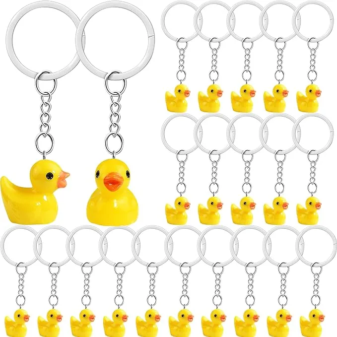 HKACSTHI 30 Pieces Ducks Keychain Resin Duck Keychain Mini Duck Keychains for ...