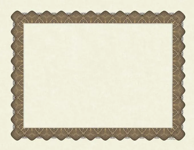 Great Papers! Metallic Border Certificates, 11 x 8.5, Ivory/Gold, 100/Pack