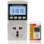 Electricity Usage Monitor, Digital Power Meter LCD Plug in Power Watt Voltage Meter, 8 Display Modes for Energy Saving, Watt Meter Outlet, Energy Consumption Factor, Power Consumption Monitor