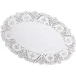 Tim&Lin White Lace Paper Doilies - 10 inch x 14 inch Oval Round Paper Doilies - Disposable Paper Placemats - for Wedding, Birthd