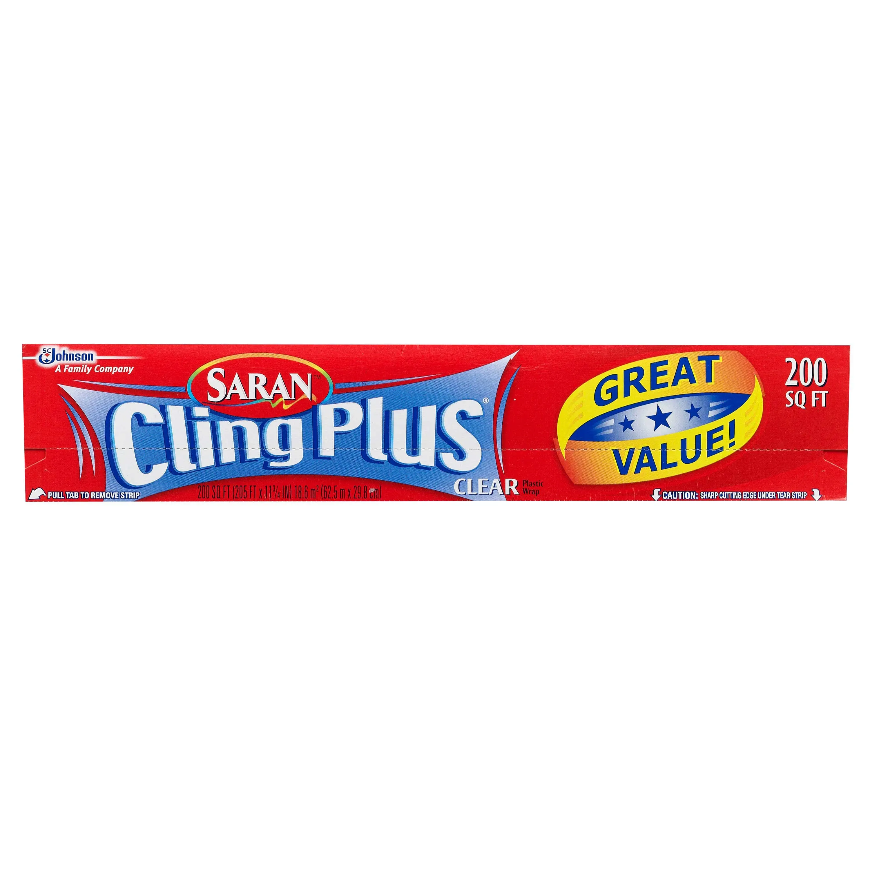 Saran Cling Plus 200 Sq. ft. Plastic Food Wrap Pack of 12