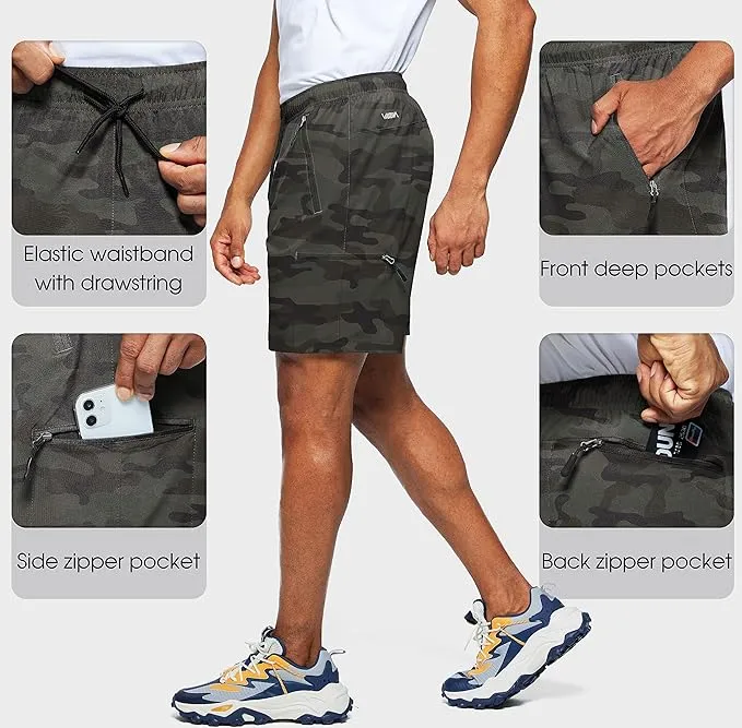 Viodia Mens Hiking Cargo Shorts Stretch Quick Dry Lightweight Workout Shorts for ...