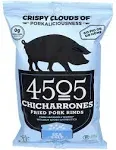 4505 Meats Chicharrones Sea Salt Fried Pork Rinds, 1.1 oz [Pack of 12]