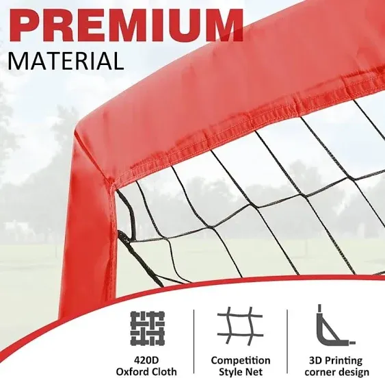 6x4 ft Portable Kids Soccer Goal for Backyard Practice Soccer Net with Carry