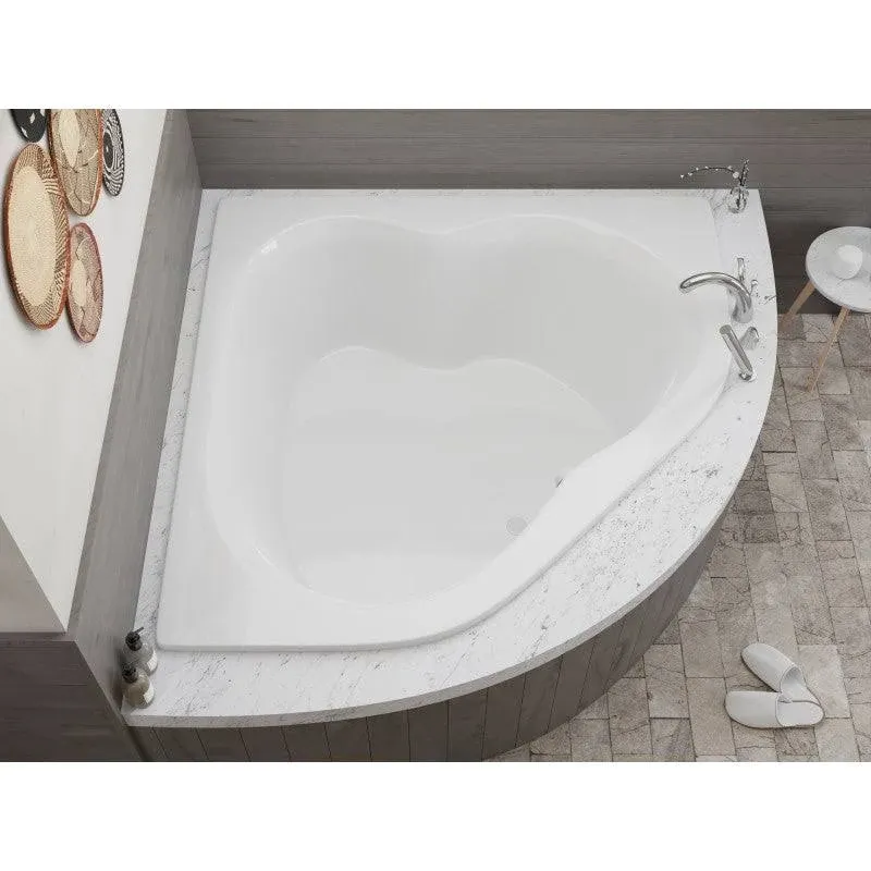 ANZZI Petra 5 ft. Acrylic Center Drain Corner Bathtub in White