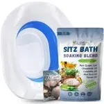 Fivona 2-in-1 Sitz Bath Soak Kit Over The Toilet Seat with Epsom Salt with Essential Oils Blend for Hemorrhoids and Postpartum Care Ideal for Perineal Soaking and Fast Irritation Relief