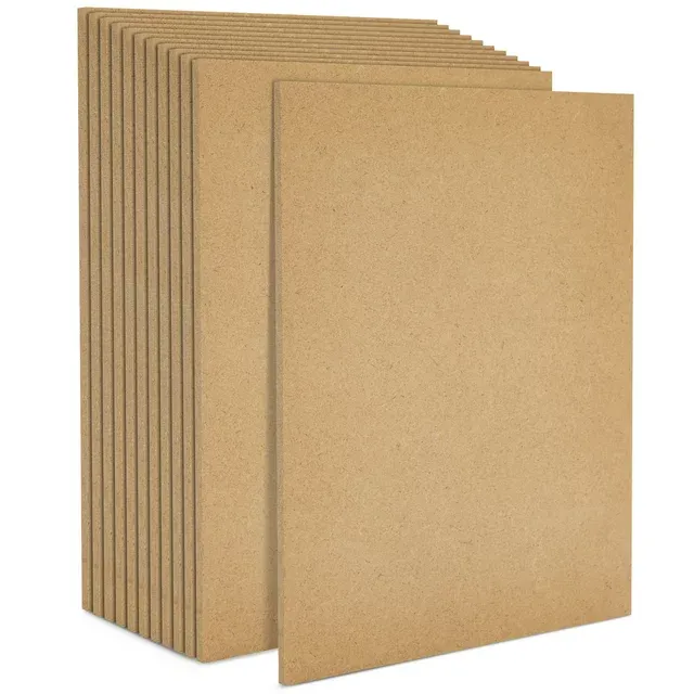 0.25" Thick Blank MDF Chipboard Sheets for Painting, Arts and Crafts (8 x 10 in, 12 Pack)