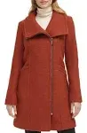 Kenneth Cole Women's Asymmetrical Zip Wool Boucle Coat