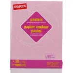 Staples Pastel Colored Copy Paper 8 1/2" x 11" Pink 500/Ream (14779)