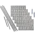 Fasade Traditional 1 Crosshatch Silver Backsplash Panel 15 Sq ft Kit