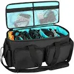 SAVIOUR DJ Cable File Bag, Detachable Padded Bottom and Adjustable Dividers, Stores Music, Audio, and Visual Cabling, Portable Travel Storage and Studio Organization (Blue)