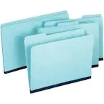 Pendaflex® Pressboard Expansion File Folders Without Fasteners, 1" Expansion, Letter Size, 60% Recycled, Light Blue, Pack Of 25 Folders