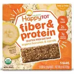 Happy Tot Fiber & Protein Soft-Baked Oat Bars, Organic Bananas & Carrots - 5 count, 4.4 oz box