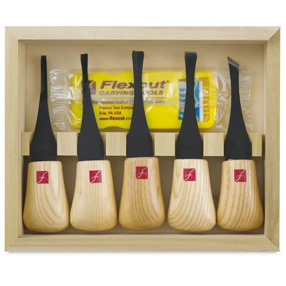 FLEXCUT FR310 Beginners High-Quality Wood Carving Palm Set - 5 Tools Included