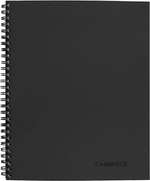 Cambridge Notebook, Business Notebook, 6-5/8" x 9-1/2", 80 Sheets, Legal Ruled, Flexible Cover, Wirebound, Gray (06672)