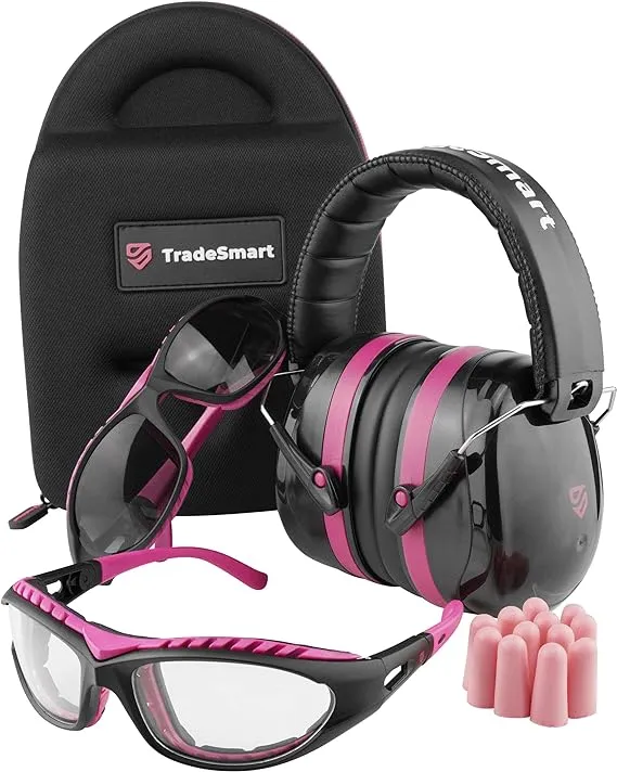 TRADESMART Hearing Protection for Shooting Range/Ear and Eye Protection, Safety Earmuffs & Shooting Glasses