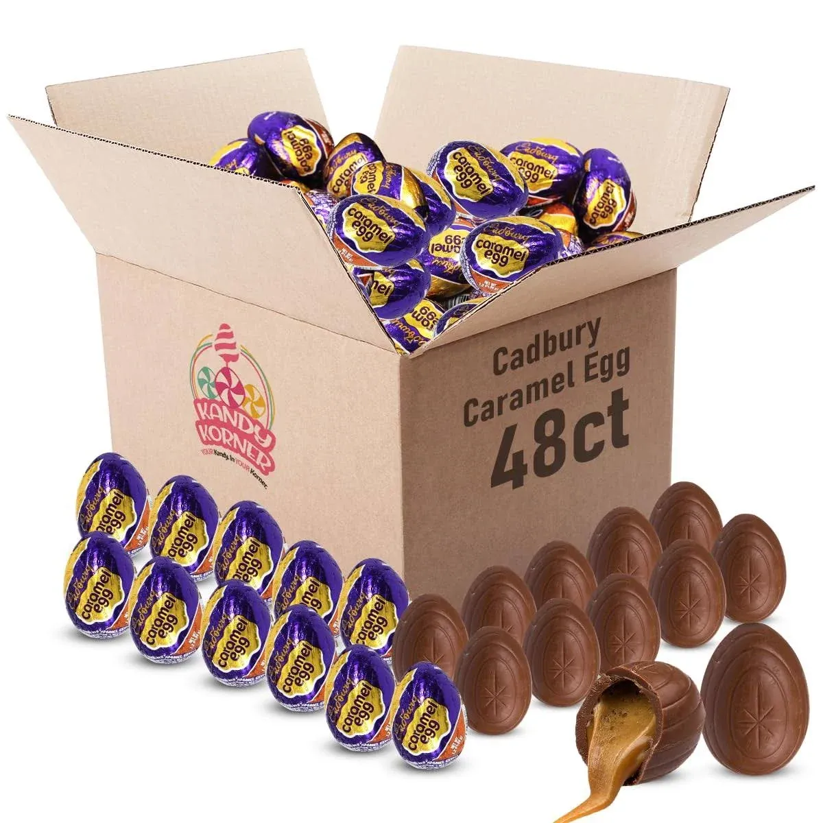 Cadbury Caramel Eggs Milk Chocolate Candy for Kids Easter Basket Stuffers, 