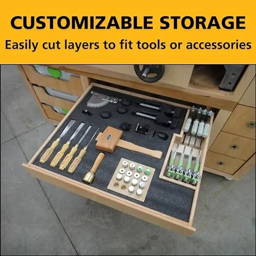FastCap Kaizen Foam Sheet for Tool Organizers and Storage - Perfect for Professional Contractors and Technicians - 30mm Thickness, 2' x 4' Sheet Size, Black & White