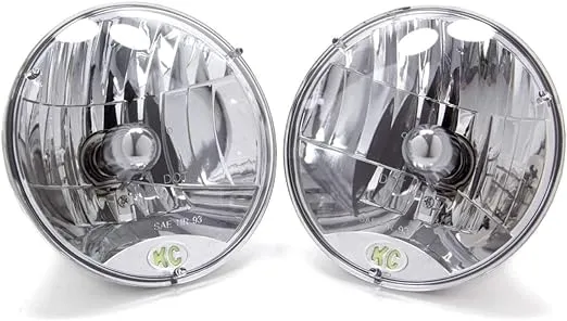 KC HiLiTES 42301 7" Round 60/55w H4 DOT Headlight - Set of 2, White