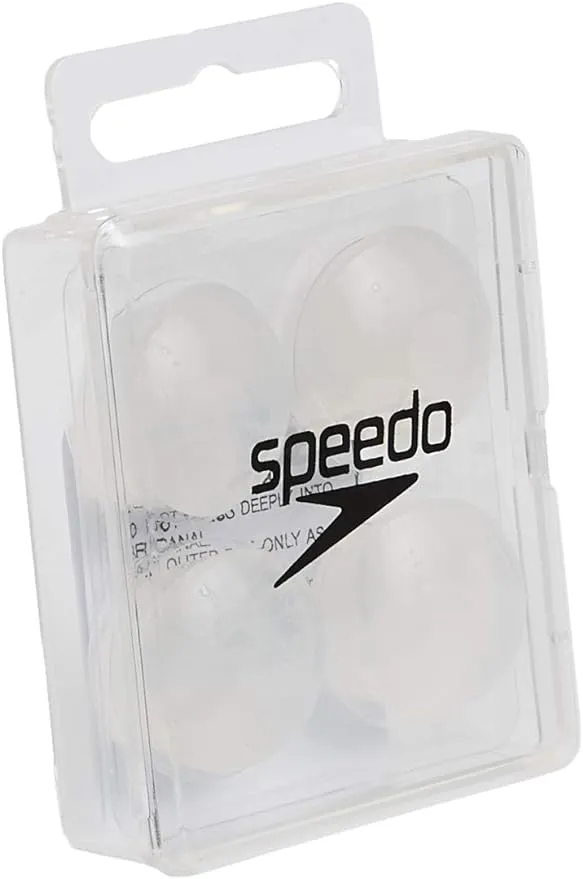 Speedo Unisex Swim Training Silicone Ear Plugs , White, 2 Pair (Pack of 1)
