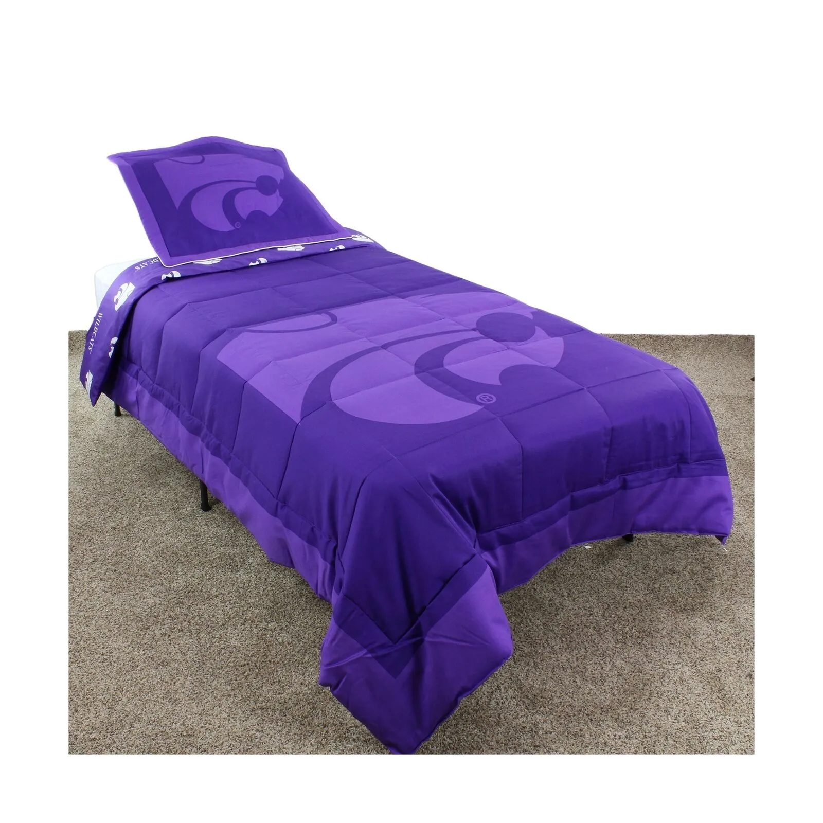 College Covers Kansas State Wildcats Reversible Comforter Set, Full