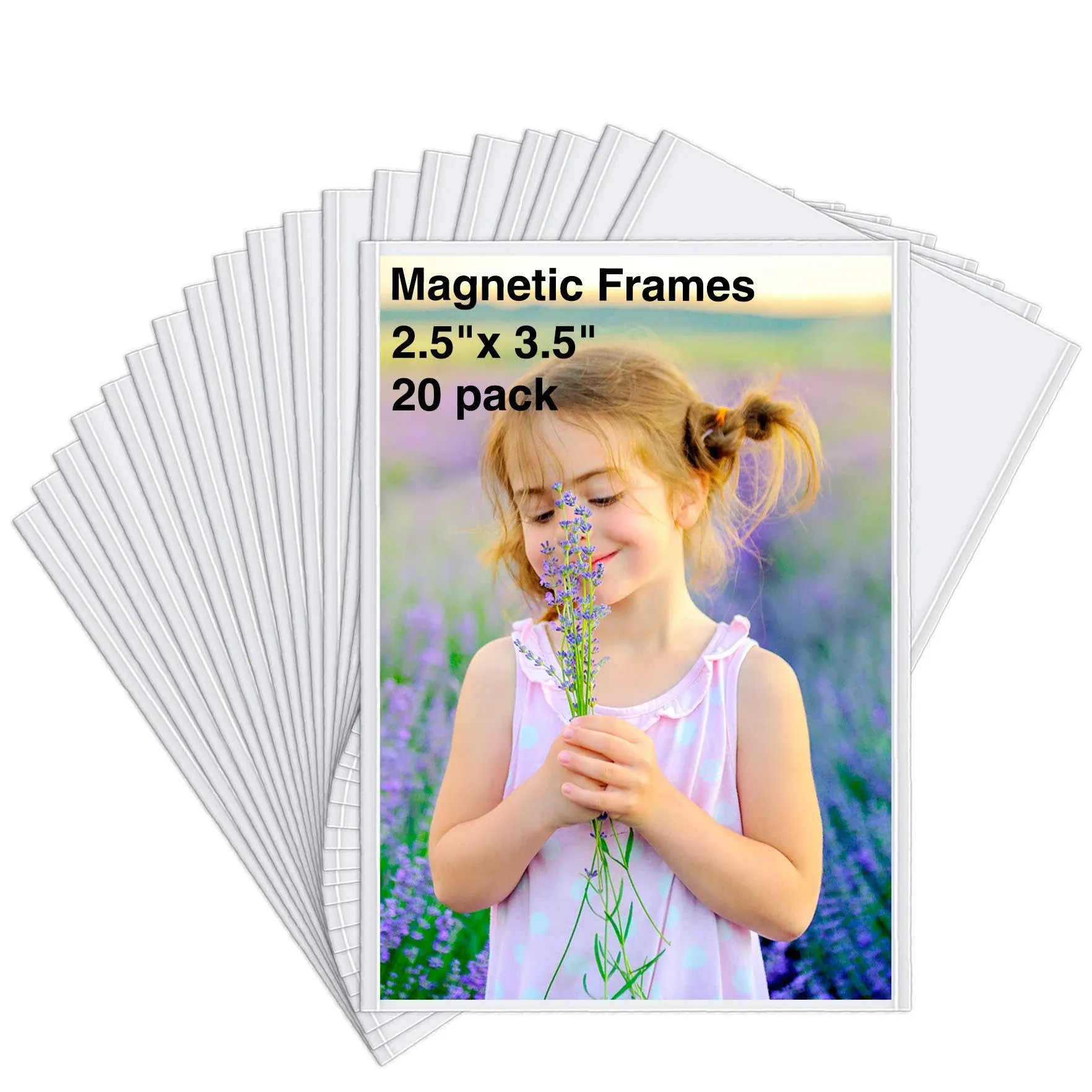 HIIMIEI 20 Pack Wallet Size Magnet Photo Frame Refrigerator 2.5x3.5, 2x3