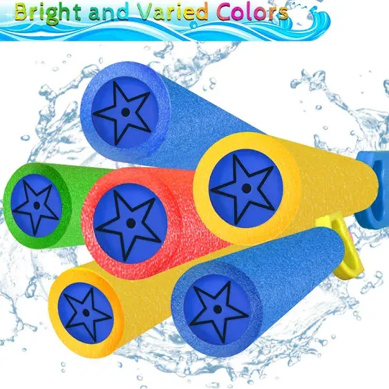 Water Squirter for Kids-6 Pack 35ft Range Water Shooter Water Blaster for Kids Foam Pool Water Gun Cannon for Boys Girls Adults Summer Fun in Swimming Pool, Beach