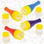 Mini Blizzard Bubble Blower Set by - Set of 4 Bubble Blasters with 4 Bottles of Bubble Mixture - Vibrant Assortment of Color - Non-Toxic Plastic - Fun Summer Toys for Boys and Girls