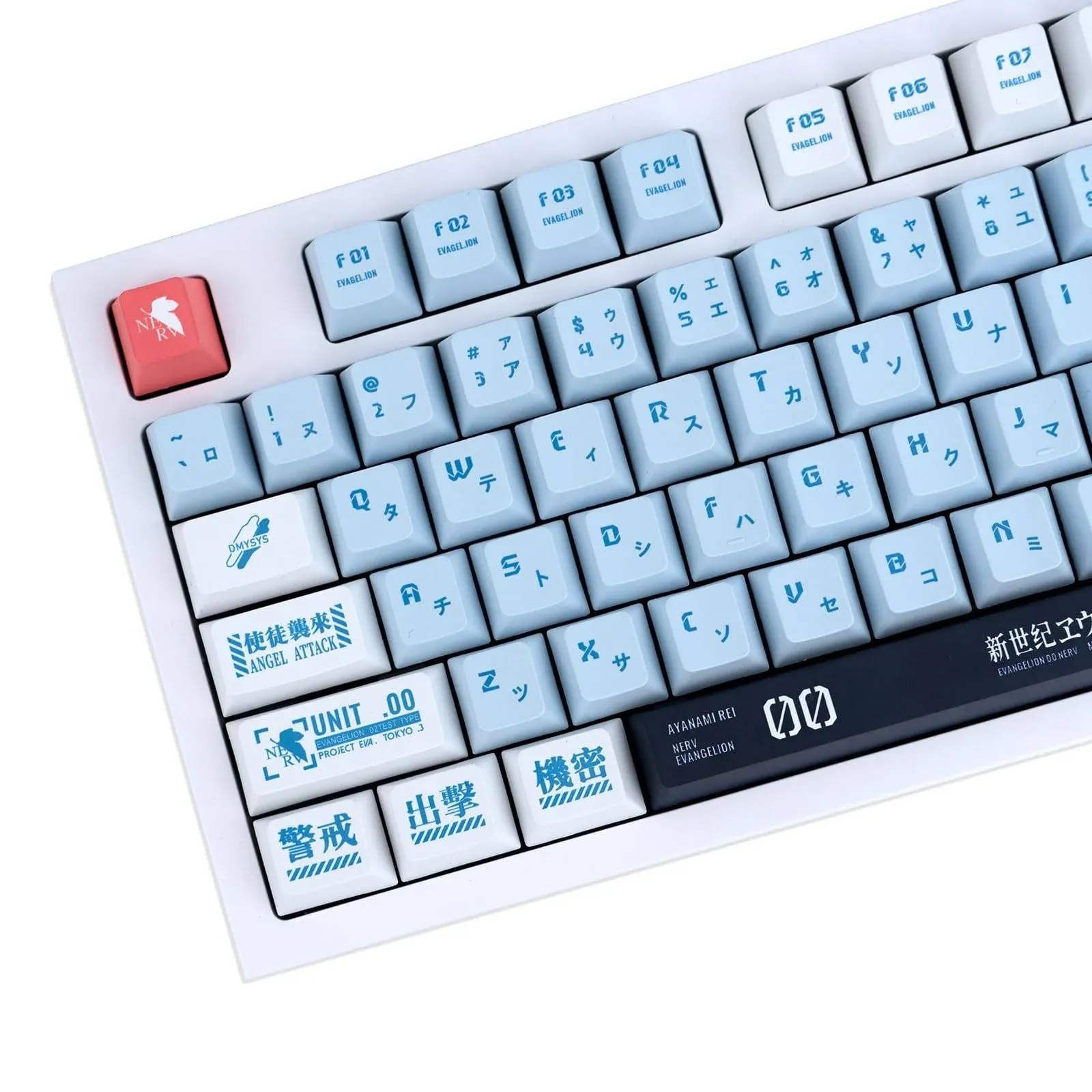 Custom Keycaps, 143 Keys Blue Japanese Keycaps, Dye Sublimation Key Caps Cherry Profile PBT Keycaps Set Fit for 61/64/104/68/87/108 Custom Mechanical Gaming Keyboard