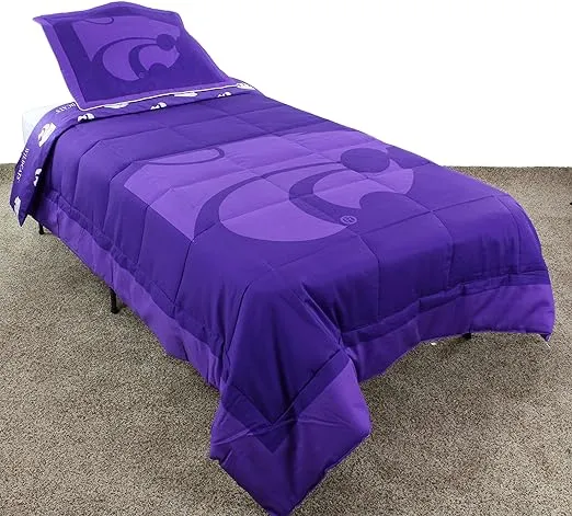 College Covers Kansas State Wildcats Reversible Comforter Set, Full